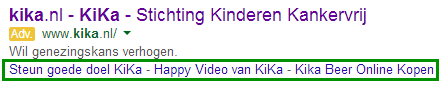 Adwords sitelink extensie kika