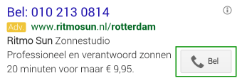 Adwords Oproep Extensie Ritmosun