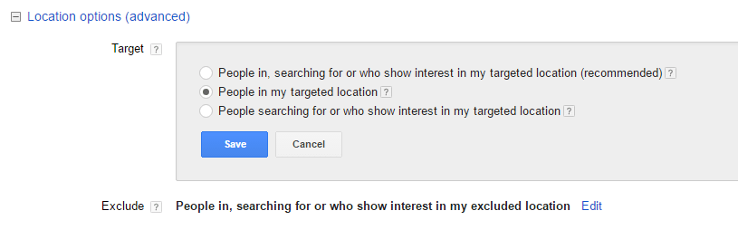Van Adwords naar Bing Ads importeren - locatie keuze