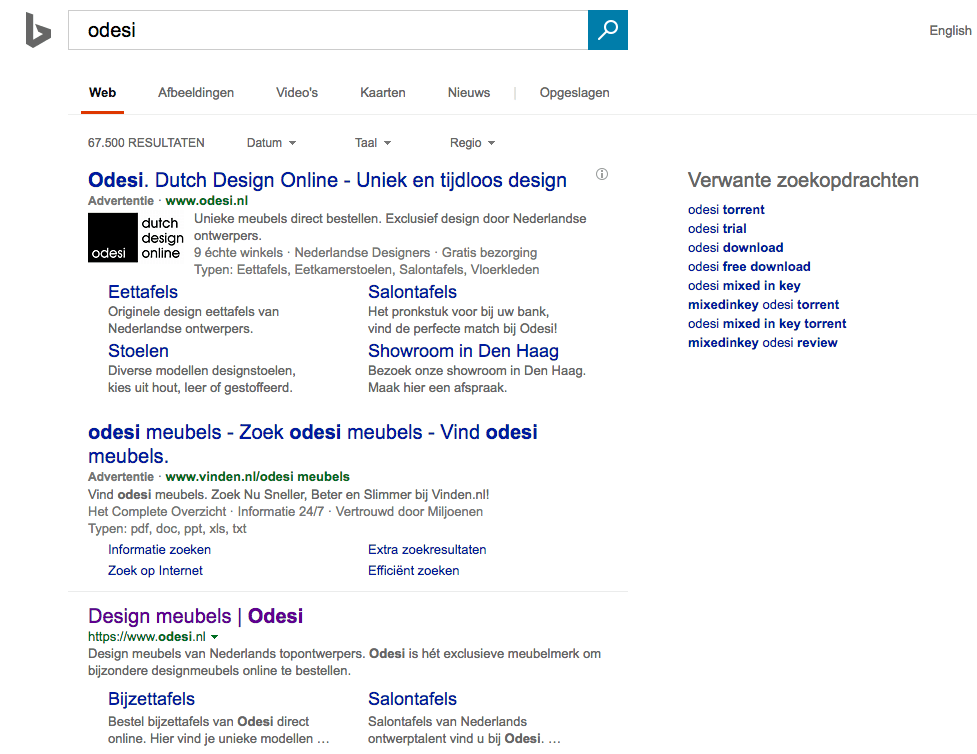 Odesi logo toegevoegd aan Bing ads