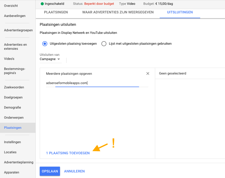 Hoe je alle apps kunt uitsluiten van adwords campagnes