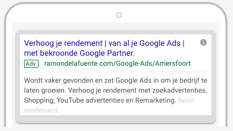 De nieuwe derde koptekst en tweede omschrijving van een Google Ads tekstadvertentie