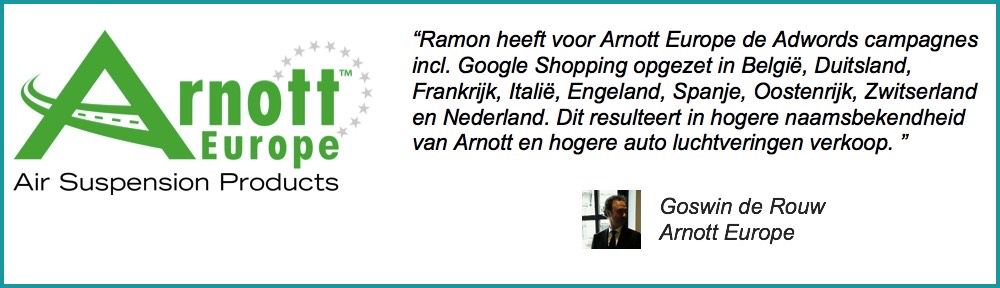 Recensie voor Fontein Online Marketing van Arnott Europe