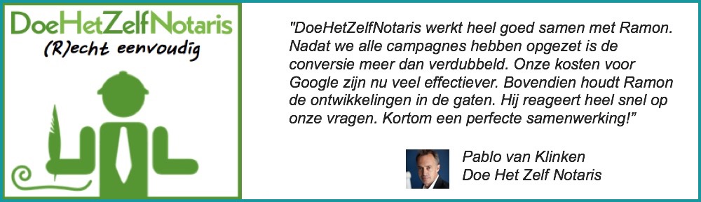 Recensie voor Fontein Online marketing van Doe Het Zelf Notaris