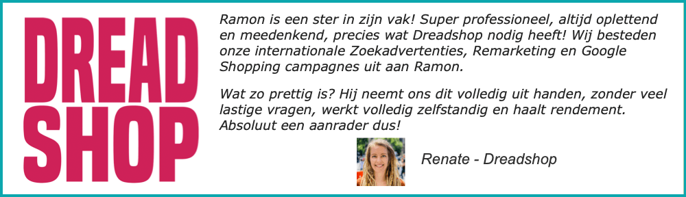 Dreadshop - review van Google Ads Partner Fontein Online marketing 